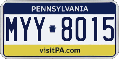 PA license plate MYY8015