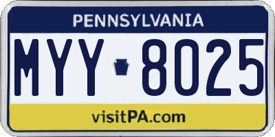 PA license plate MYY8025
