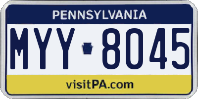 PA license plate MYY8045