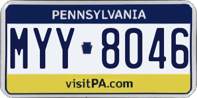 PA license plate MYY8046