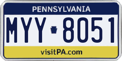 PA license plate MYY8051