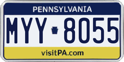 PA license plate MYY8055