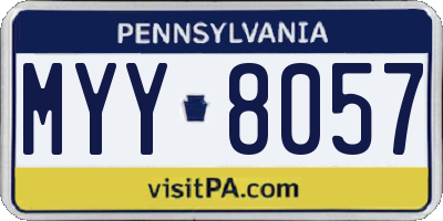 PA license plate MYY8057