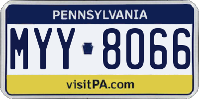 PA license plate MYY8066