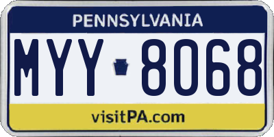PA license plate MYY8068