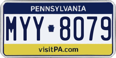 PA license plate MYY8079