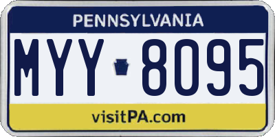 PA license plate MYY8095