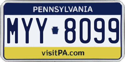 PA license plate MYY8099