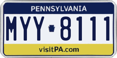 PA license plate MYY8111