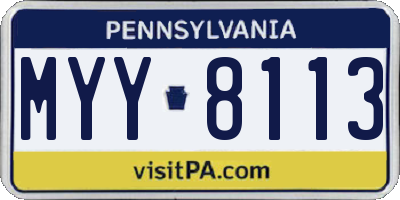 PA license plate MYY8113