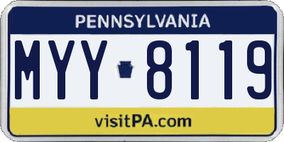 PA license plate MYY8119