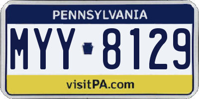 PA license plate MYY8129