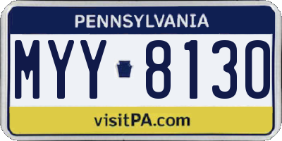 PA license plate MYY8130