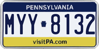 PA license plate MYY8132