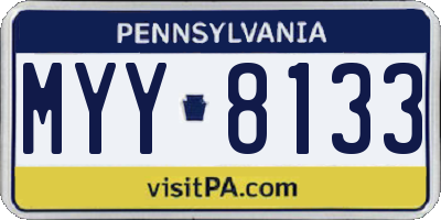 PA license plate MYY8133