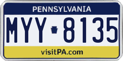 PA license plate MYY8135