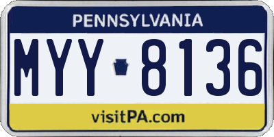 PA license plate MYY8136