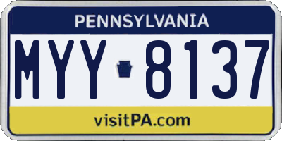 PA license plate MYY8137
