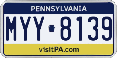 PA license plate MYY8139