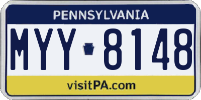 PA license plate MYY8148
