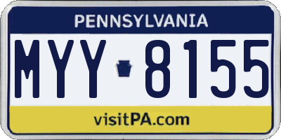 PA license plate MYY8155