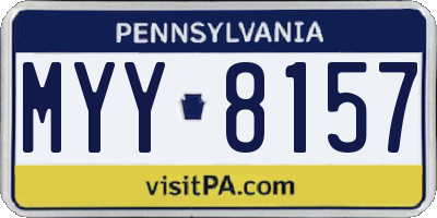 PA license plate MYY8157