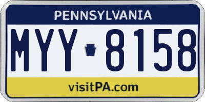 PA license plate MYY8158