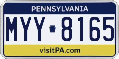 PA license plate MYY8165