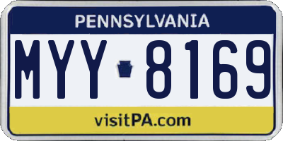 PA license plate MYY8169