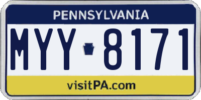 PA license plate MYY8171