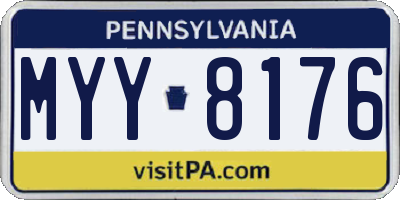 PA license plate MYY8176