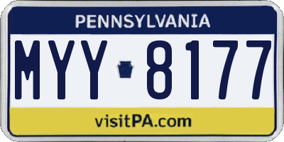 PA license plate MYY8177