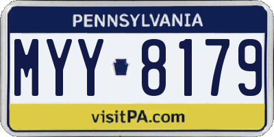 PA license plate MYY8179