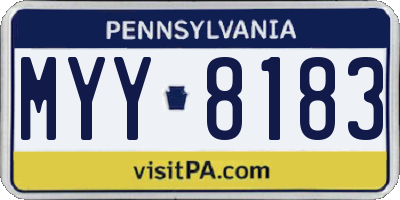 PA license plate MYY8183