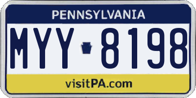 PA license plate MYY8198