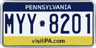 PA license plate MYY8201