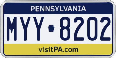 PA license plate MYY8202