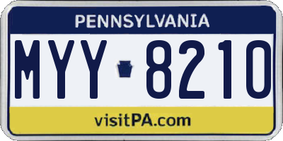 PA license plate MYY8210
