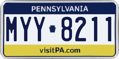 PA license plate MYY8211