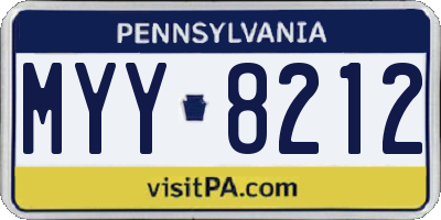 PA license plate MYY8212