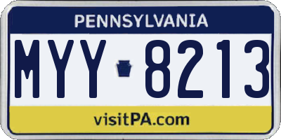 PA license plate MYY8213