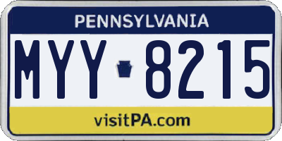 PA license plate MYY8215