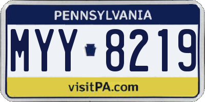 PA license plate MYY8219