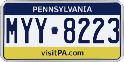 PA license plate MYY8223