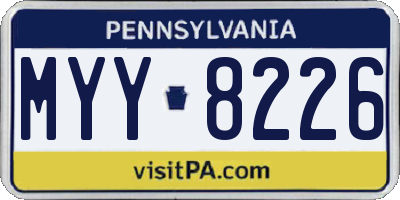 PA license plate MYY8226