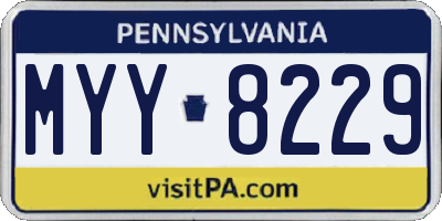 PA license plate MYY8229