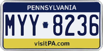 PA license plate MYY8236