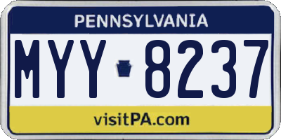 PA license plate MYY8237