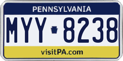 PA license plate MYY8238