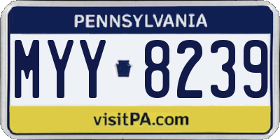 PA license plate MYY8239